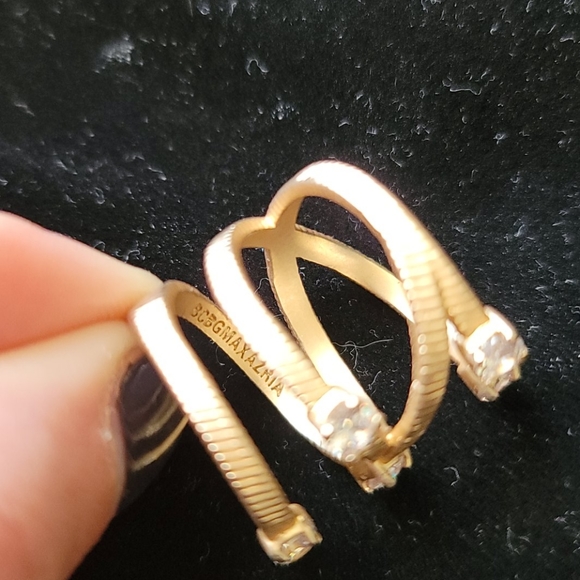 BCBG Gold/Crystal Stacked Ring-New! - Picture 4 of 9